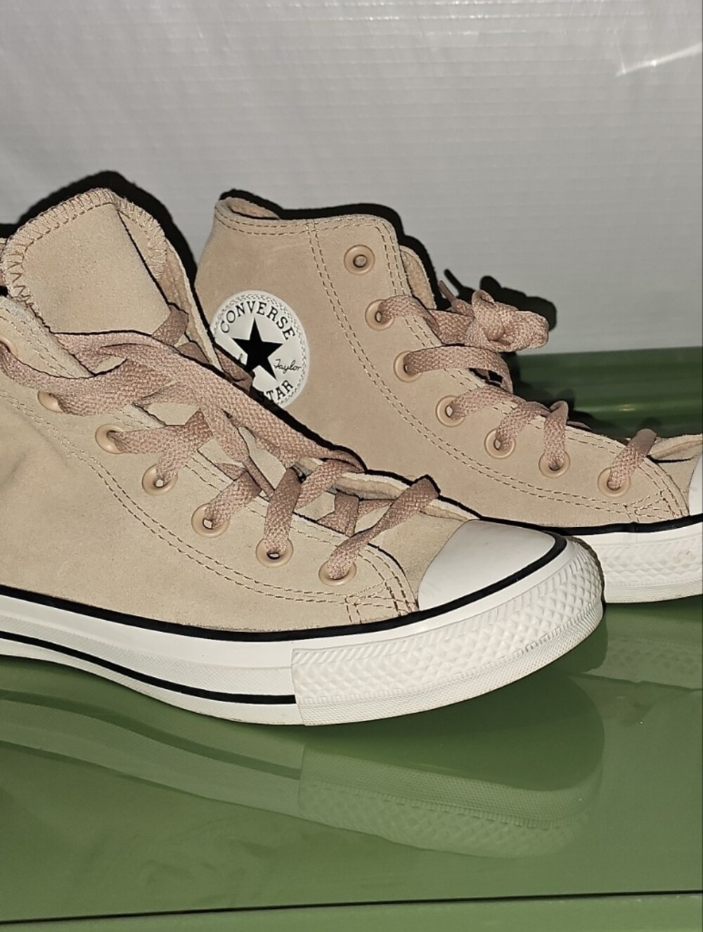 Converse High Top Sneakers - Light Beige & White